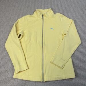 Tommy Bahama Women's Medium Aruba Full Zip Cotton Sweatshirt  Sweater Yellow